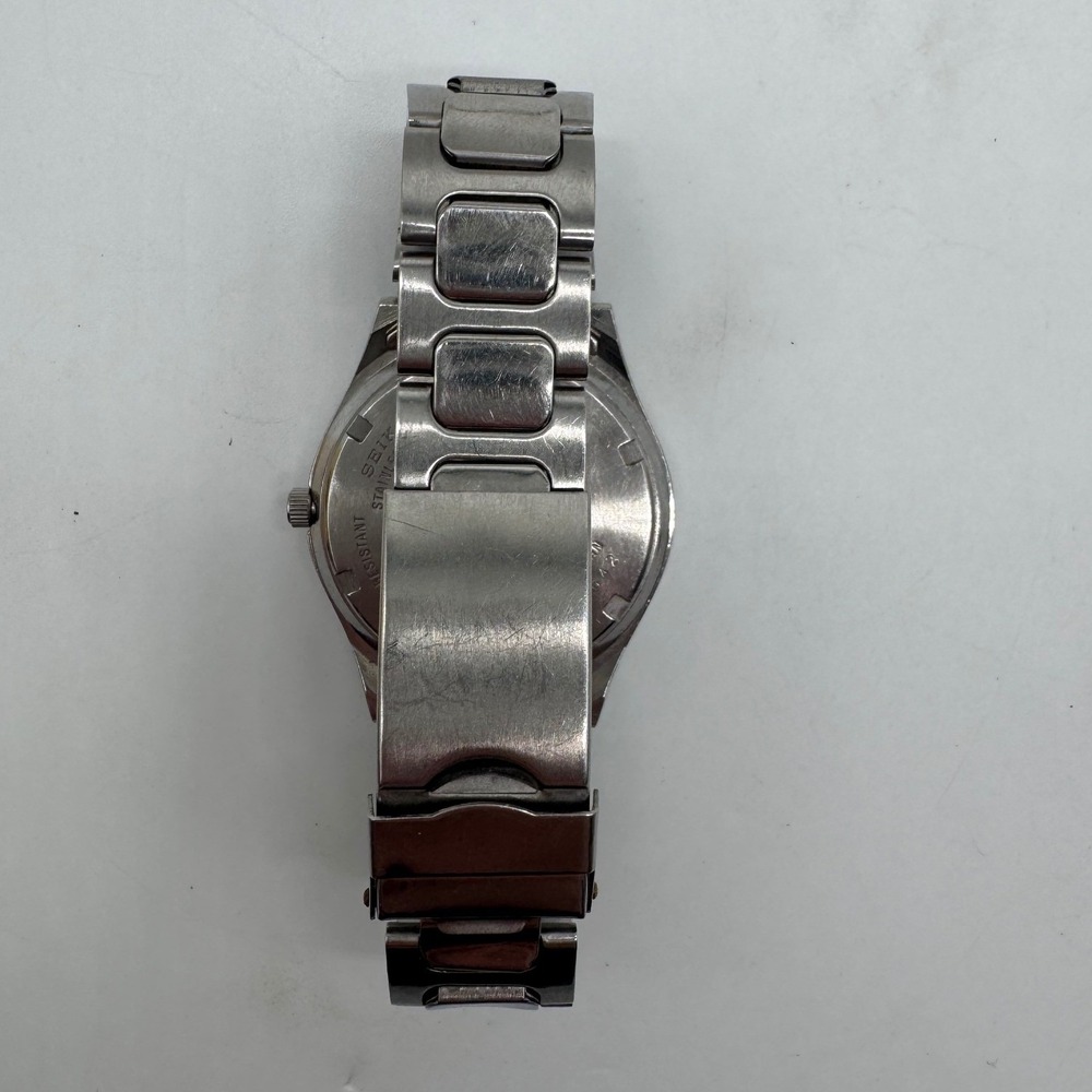 Seiko 7N43-9048 Mens Quartz Watch Silver Stainless Steel Day Date 37mm Case - Picture 4 of 8